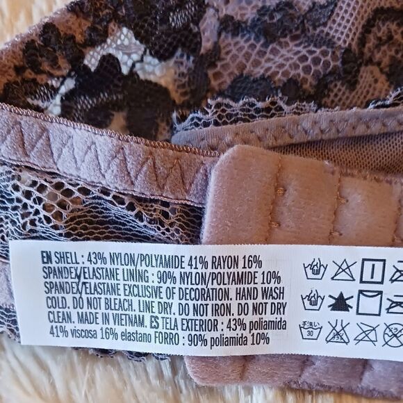 Forever 21 Halter Lace Bralette Mauve Charcoal Sz Small NWT - Picture 5 of 7